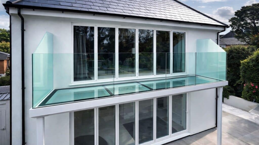 glass balustrade balcony on Surrey