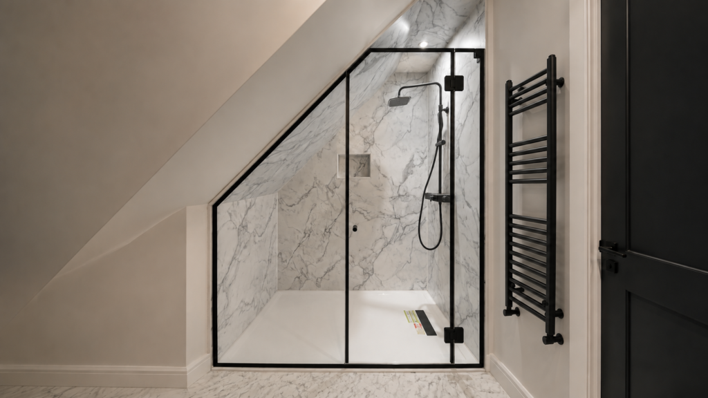 Loft shower enclosure