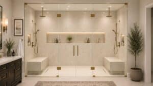 large shower glass doors